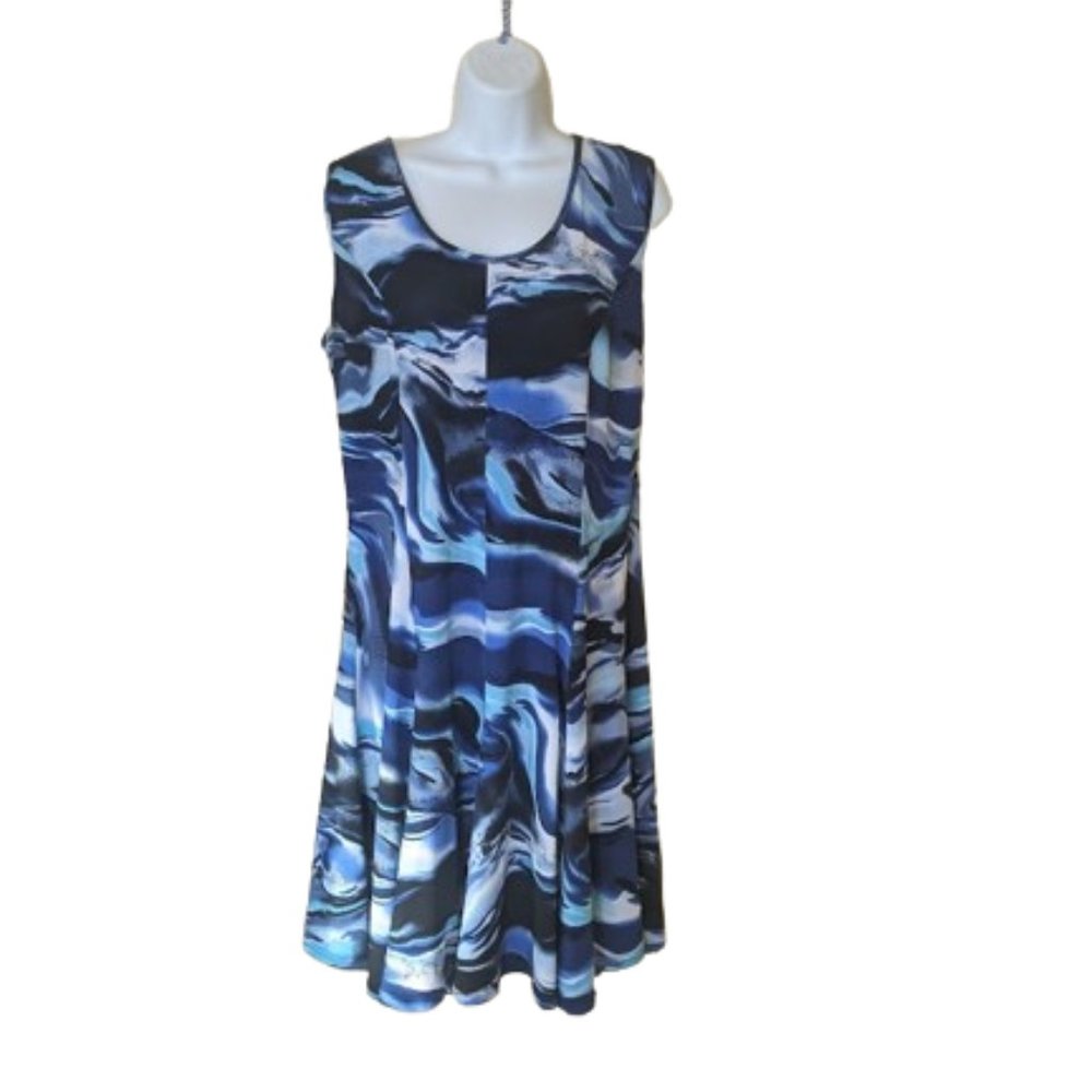 Blue Sleeveless Dress Fits Size Large or XL